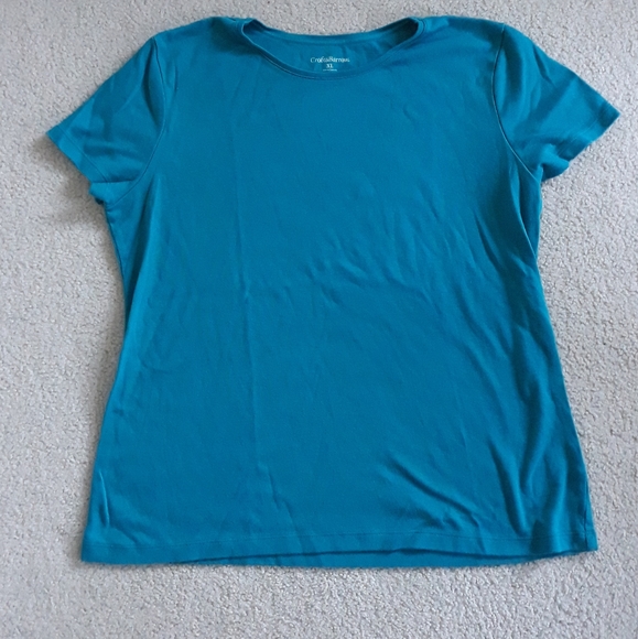 Croft & Barrow Turquoise Short Sleeve Tee Size XL - Picture 2 of 6